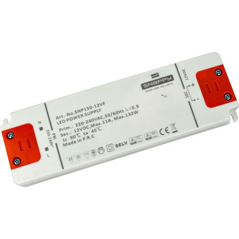 Alimentatore Trasformatore Slim 12V 132W 11A 18mm SNAPPY SNP150-12VF (1/3)