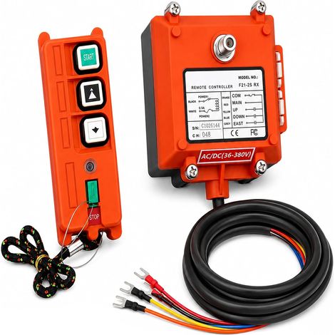 F21-2S Télécommande de grue industrielle 220 V avec émetteur et récepteur, télécommande sans fil IP65 pour grue de pont, grue de portail, treuil, plate-forme de levage (1/5)