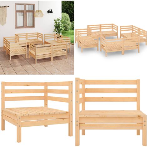 8-tlg. Garten-Lounge-Set Massivholz Kiefer - Garten-Lounge-Set - Garten-Lounge-Sets - Home & Living (1/5)