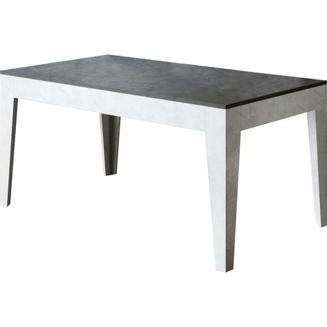 Table rectangulaire extensible 160-220cm blanc et anthracite Mixa (1/5)