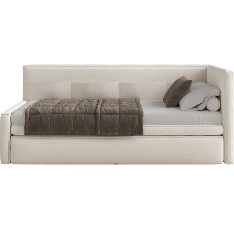 Selsey Nesmi - Lit rembourré - 90x200 cm - Crème (1/5)