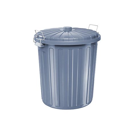 Bidón con tapa para residuos  polipropileno  gris  capacidad (1/2)