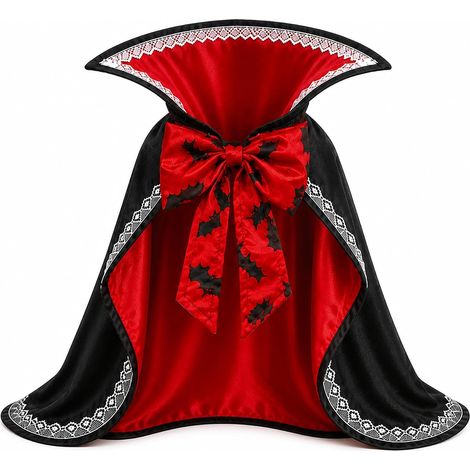 Cape de vampire d'Halloween pour chiens et chats, nœud papillon chauve-souris, costume ajustable pour animaux de compagnie, taille L (1/5)