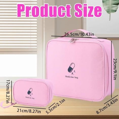 Lot de 2 sacs de premiers secours portables, sacs de médecine vides, petits/grands, imperméables, pour camping, voyage (1/4)