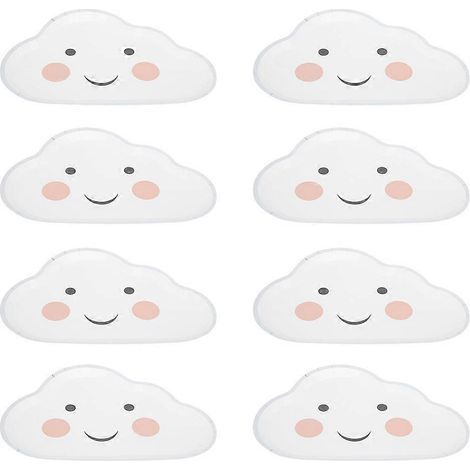 Lot de 8 assiettes en papier jetables à motif nuage. idéales pour les fêtes d'anniversaire et de mariage. (1/5)
