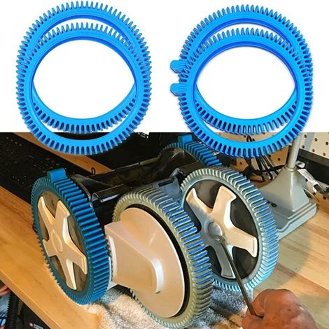 Pneus de rechange pour robots de piscine, pneus rainurés pour robots de piscine avec rebords, Haywood Pololtnuegen Select 896584000-143 pour nettoyeurs de piscine (paquet de 4 : pneus avant + arrière) (1/5)