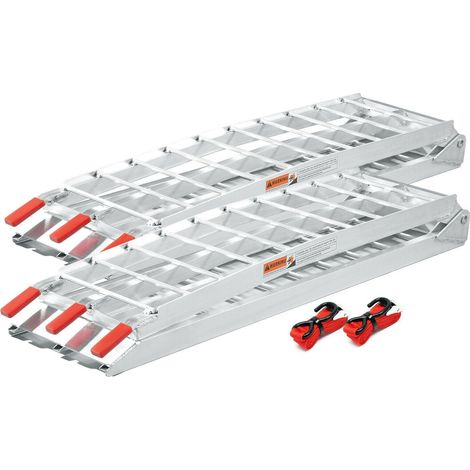 Juego de 2 rampas de carga 226 cm 680 kg moto atv carril de acceso plegable de aluminio 160001224