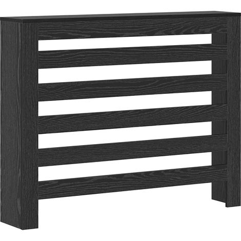 Cache-radiateur rectangulaire design épuré avec étagère 104 x 20 x 82 cm en bois d'ingénierie noir (1/5)