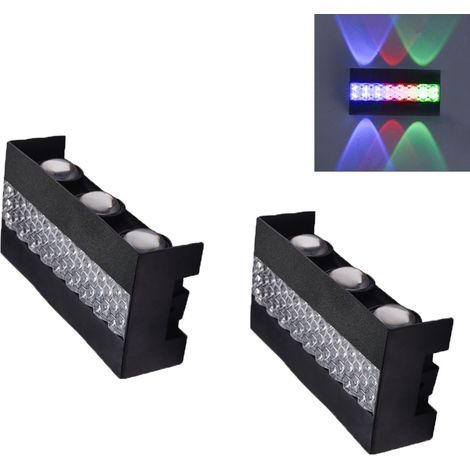2PCS projecteurs muraux LED, éclairage de terrasse, éclairage de clôture,étanches IP65, 8W, adaptés aux hôtels et couloirs ,lumière colorée (1/5)