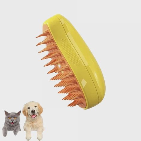 Brosse vapeur pour chat et chien, brosse électrique de massage et de toilettage, brosse à cheveux 3 en 1 avec peignes de massage et pulvérisateurs électriques. (1/5)