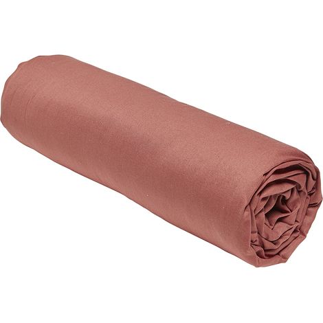 Drap housse TODAY Essential - 140 x 200+30 cm - 2 personnes - 100% Coton uni - Terracotta