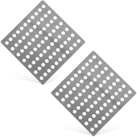 Pair Lot de 2 grilles anti cheveux 15x15cm, filtre douche et évier, évite les obstructions dans les drains