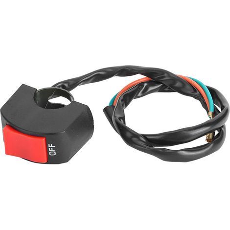 Phare LED 7/8 pouce pour guidon moto, interrupteur marche/arrêt avec bouton rouge (1/5)
