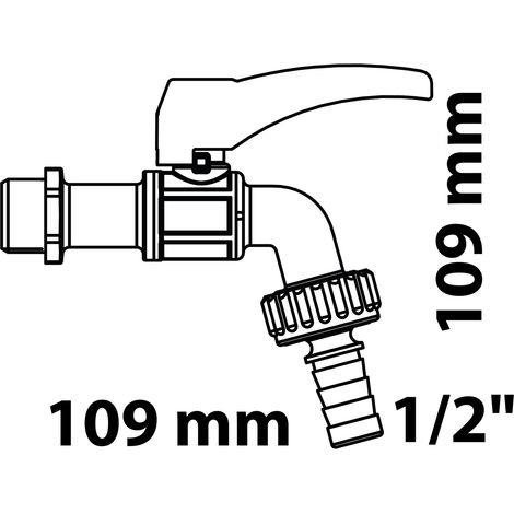 MS Kugel-Auslaufhahn, nickel, 1/2"AG x 3/4"AG x 1/2" T, erhöhte Frostresistenz