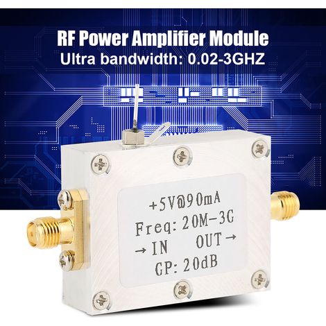 module amplificateur de puissance RF large bande 0,02–3 GHz, gain 20 dB, carte radiofréquence (1/5)