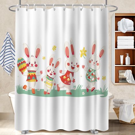 Voile de douche polyester 180x180 avec 12 œillets rideau séchage rapide pour une déco qui inspire (1/5)