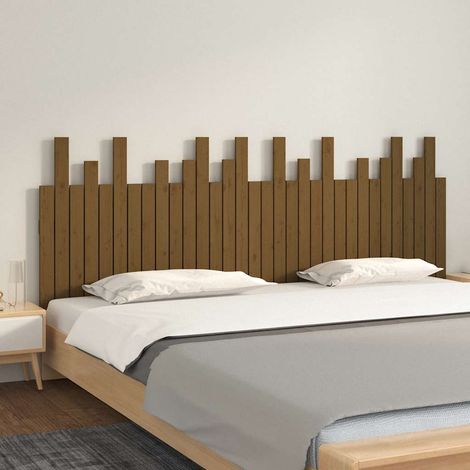 vidaXL Wall Headboard Honey Brown 204x3x80 cm Solid Wood Pine (1/5)