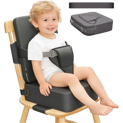 Rehausseur Chaise Enfant 36 x 32 cm: Rehausseur de chaise en polyuréthane - Boucle à 3 points - Ergonomique - Assistance d'assise - Rallonge de siège d'avion - Pour salle à manger (1/5)