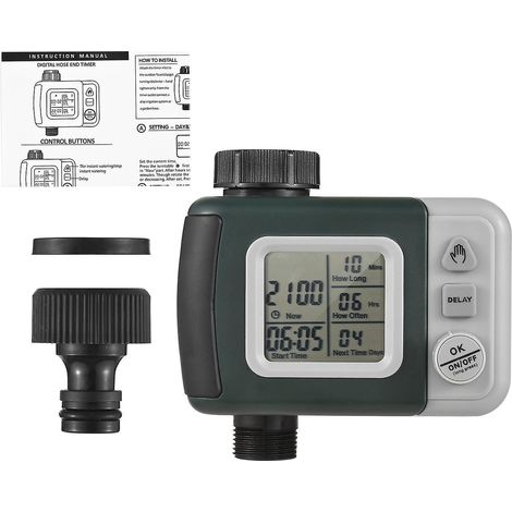 Minuteur d'arrosage automatique numérique Lepmerk, programmateur d'arrosage de jardin pour tuyau d'arrosage, robinet et arroseur