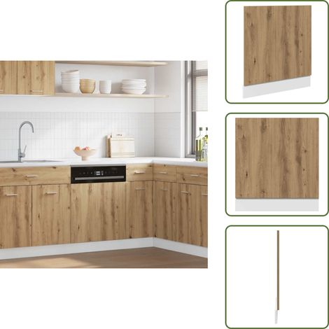vidaXL Panneau de lave-vaisselle chêne artisanal bois d'ingénierie (1/5)