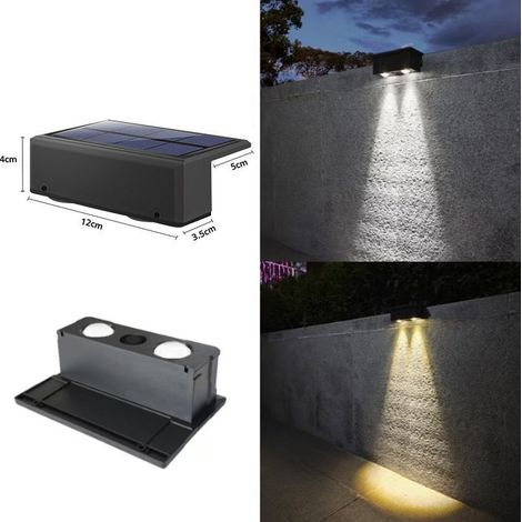 Solar-Außenleuchte für den Garten, Wandleuchte für die Wohnraumbeleuchtung, Strahler für den Balkonzaun, wasserdichte Ambientebeleuchtung für den Garten (zwei Farben)