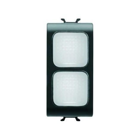 VOYANT DE SIGN. DOUBLE TRANSPARENT NOIR GEWISS GW12628