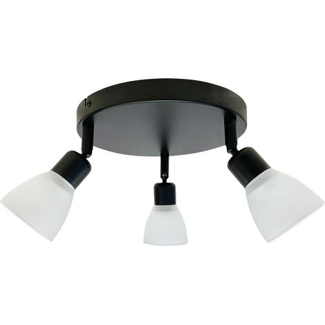 Plafonnier minimaliste noir rond 3xE14 40W Costa Candellux (1/2)