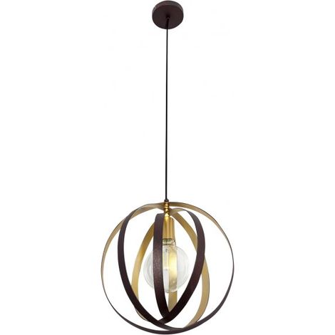 Isa lampe suspendue 1xe27 brun/doré from FABRILAMP.
