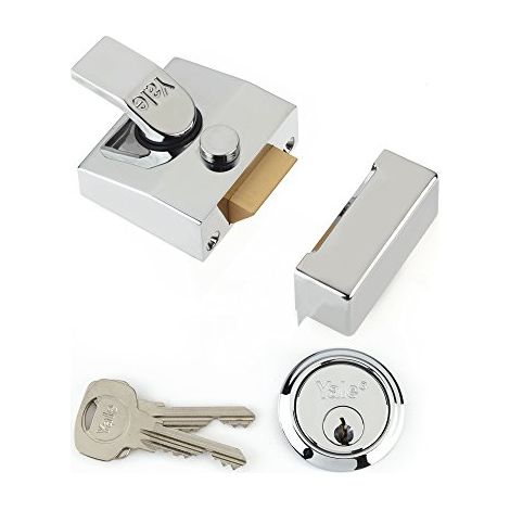 Yale Locks P85 - Serratura di sicurezza Nightlatch, finitura cromata, 40 mm (1/2)