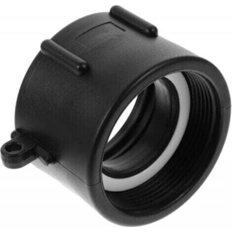 Connecteur Valve IBC tonne 1000L, 60mm BSP adaptateur robuste filetage plastique noir, 1pc réservoir d'eau avec tuyau d'arrosage, compatible DN40 DN50 PVC PPR (1/4)