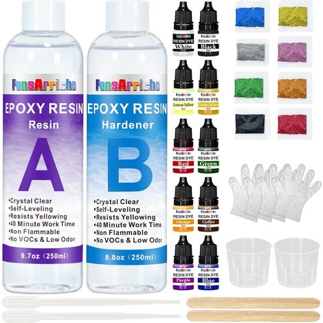 Kit de résine époxy Transparente 500 ML (1/5)