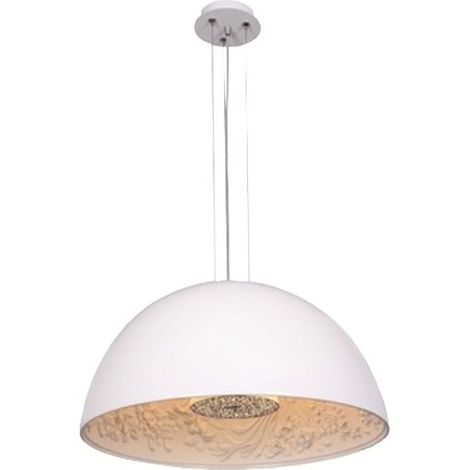 Lustre Moderne Minimaliste, Lampe en Suspension Vintage Scandinave en Résine pour Salon, Chambre à Coucher-Ampoule non incluse(Blanc,40cm) (1/4)