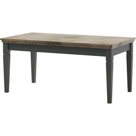 Mesa de centro Tolnue 108, Verde oscuro + Roble de lefkada, 50x60x110cm, Diámetro: 0, Aglomerado laminado, Angular (1/4)