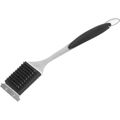 Brosse barbecue inox long manche, grattoir portable (1/5)