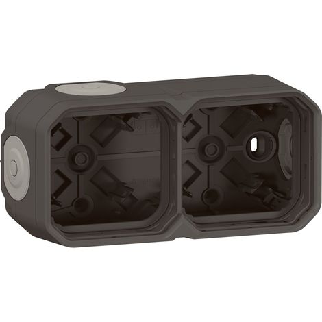 Legrand - Boîtier apparent 2 postes Plexo horizontal ou vertical - Anthracite (1/5)