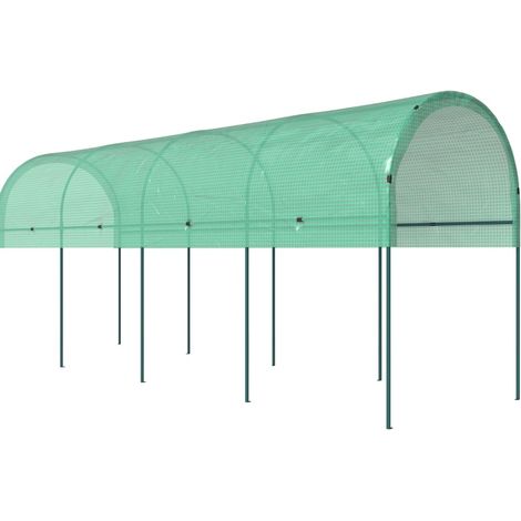 Serra a tunnel in film plastico con tetto ad arco, ancoraggi a terra, 400 x 120 x 170 cm, verde (1/5)