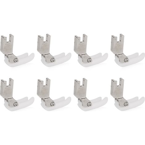 8 Pcs Pieds-de-biche T350 acier inoxydable et plastique blancs pour machine à coudre plate informatique, pied de marche universel (1/5)