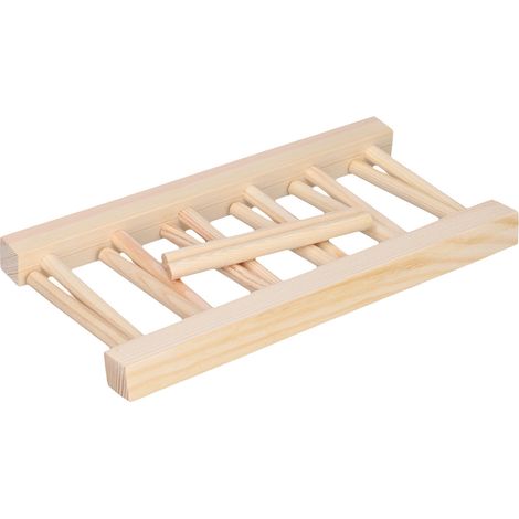 Leichter und tragbarer Bambusteller, langlebig und umweltfreundlich, 5-teiliger Tellerständer aus Kiefernholz, 23 cm (1/5)