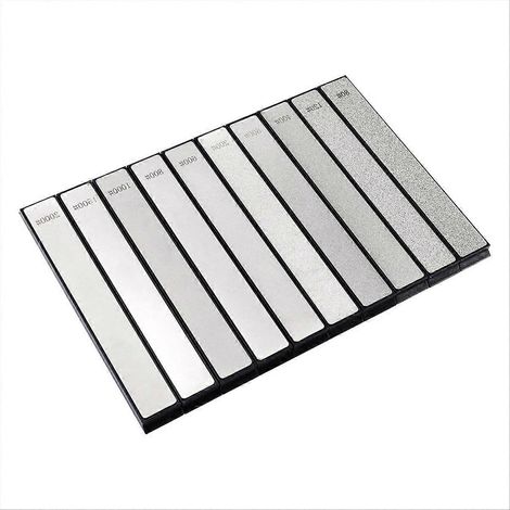 Lot de 10 pierres à aiguiser diamantées pour couteaux à lame tranchante (1/5)