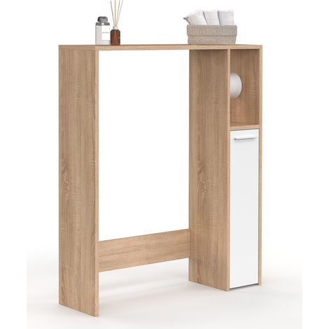 WC-Oberschrank WALLIS mit Schrank in Buche und Weiß