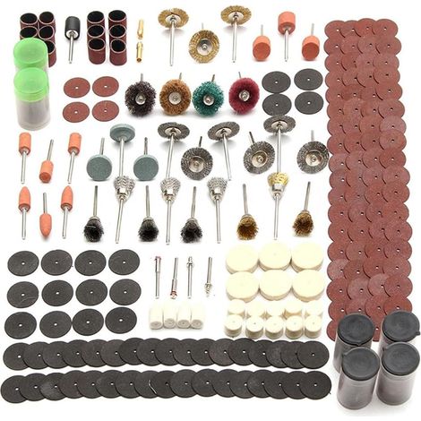 Ensemble d'outils rotatifs de 343 pièces- accessoires pour outils électriques à tige de 1/4 pouce- ensemble d'outils rotatifs multifonctionnels- adapté à la sculpture- au meulage et au polissage. (1/2)