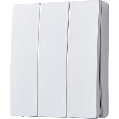 Litecraft Kinetic Push Switch 3 Gang IP65 Rated Electrical Fitting - Matte White (1/3)