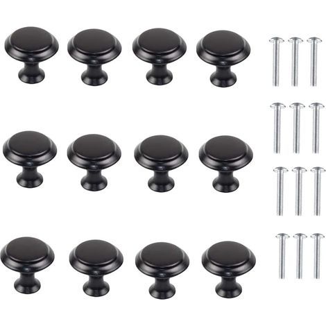 Schranktürknöpfe, 12 Stück, runde, pilzförmige Griffe aus Aluminiumlegierung für Küchen-, Schrank-, Kommoden-, Schubladen-, Schlafzimmer- und Badezimmermöbel. (1/5)