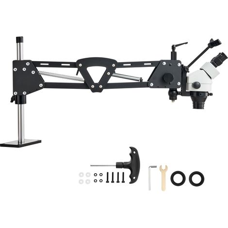 Microscope binoculaire avec support à ressort, grossissement 7X-45X, éclairage LED annulaire USB intégré, idéal pour sertissage de bijoux. (1/5)