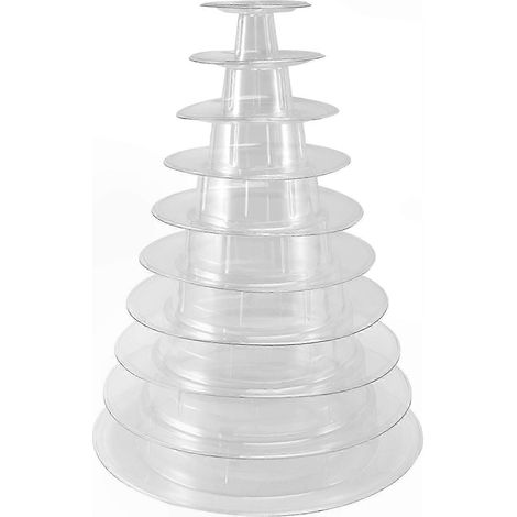 Présentoir à desserts à 10 étages, tour à cupcakes en acrylique transparent pour fêtes, mariages et événements, design rond élégant pour la présentation de gâteaux (1/5)