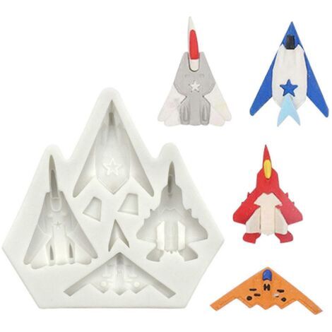 Moule en Silicone Avion de Chasse pour Chocolat et Décoration de Gâteau - Accessoire de Cuisine (1/4)