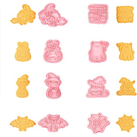 8-teiliges 3D-Halloween-Ausstechformen-Set, originelle Keksformen, Backzubehör für Kuchen und Fondant, DIY-Keksstempel (1/5)