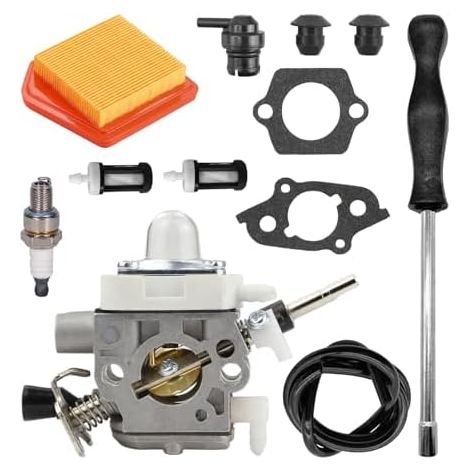 Carburateur FS240 FS260, kit carburateur 4147-120-0625 pour Stihl FS240C FS240R FS240RC FS260C FS260R FS360C FS410C pièces de débroussailleuse avec filtre à air 4147 141 0300 - (1/5)