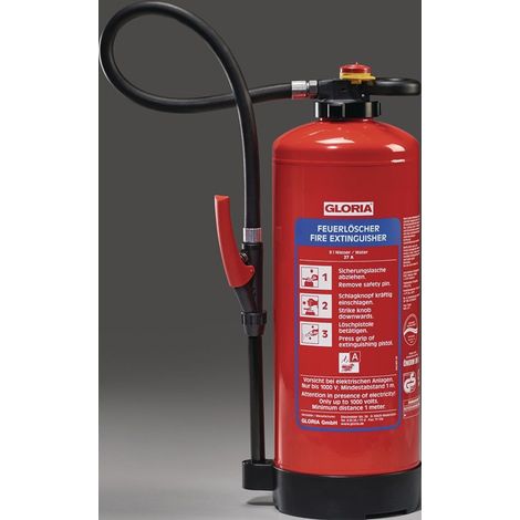 Extincteur à eau WKL 6 PRO Chargeur 6l classe feu 21 A avec fixation murale GLORIA