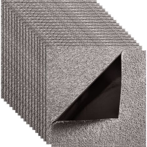 Mophorn Teppichfliesen 457,2 x 457,2 x 12 mm, 10er-Pack, selbstklebender Bodenbelag mit 2 m² Fläche, ideal für DIY-Austausch im Wohnzimmer und Büro, Dunkelbraun